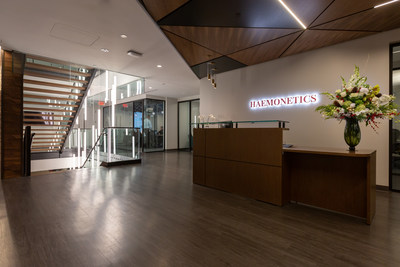 Medical technology company Haemonetics celebrates opening its new Boston headquarters at 125 Summer Street.